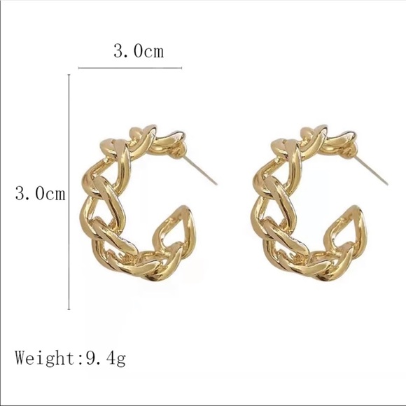 Chain Hoop Earrings - Picture 6 of 10